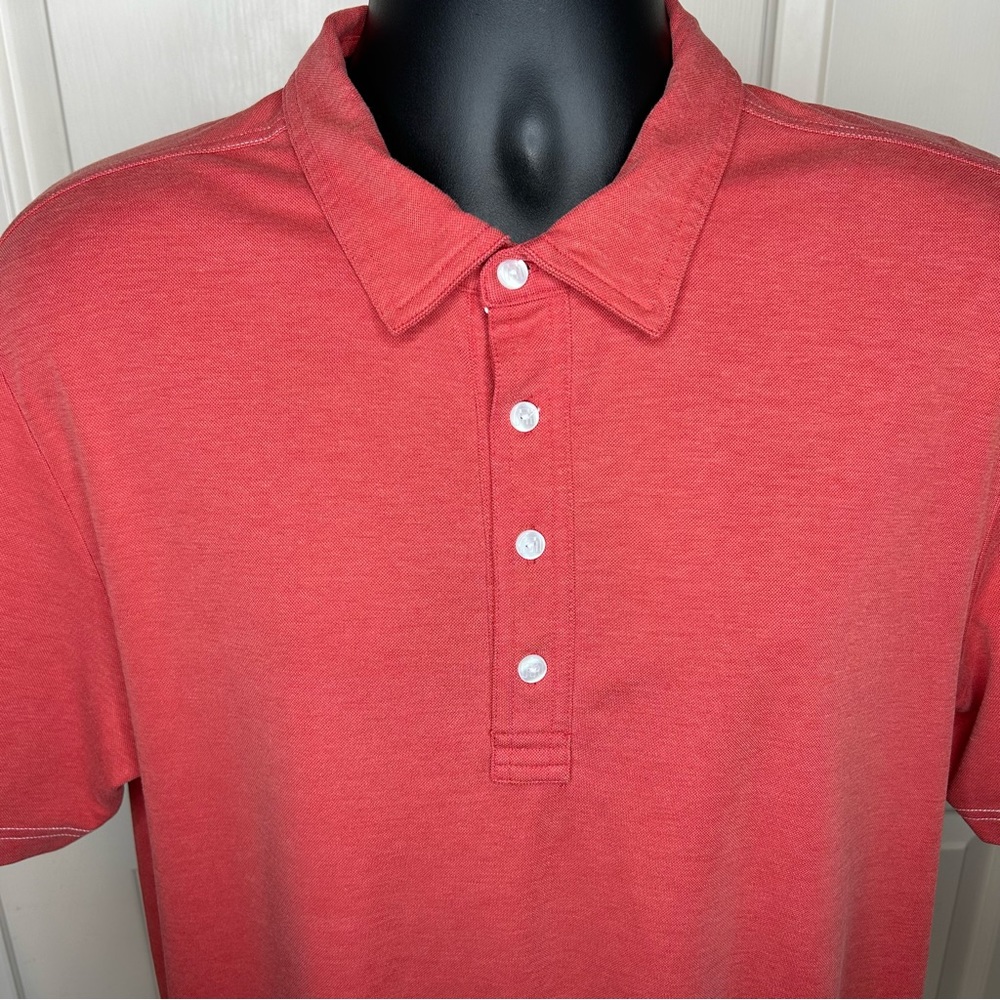 Travis Mathew Golf Polo Red Solid Pattern Men’s L… - image 1
